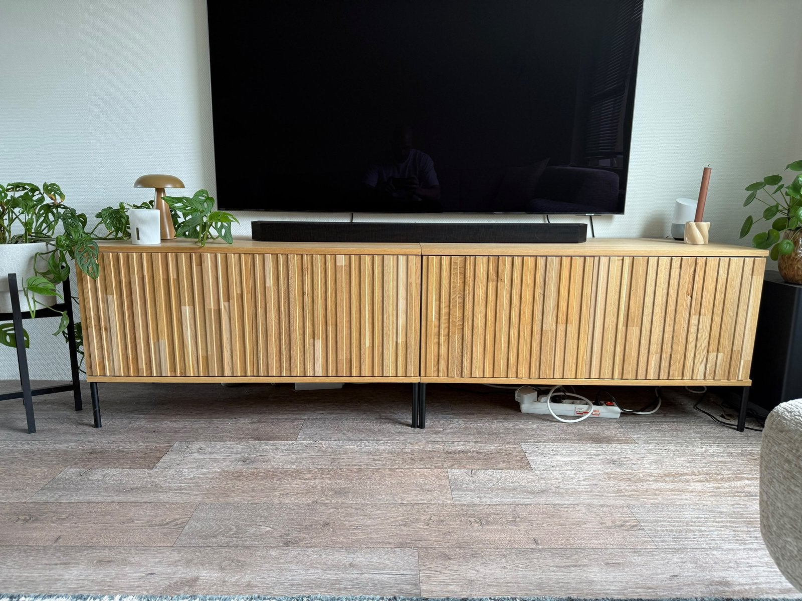 Tvmeubel / dressoir 2 stuks eikenhout van Woood, Ophalen, Woood, Eikenhout, 50 tot 100 cm