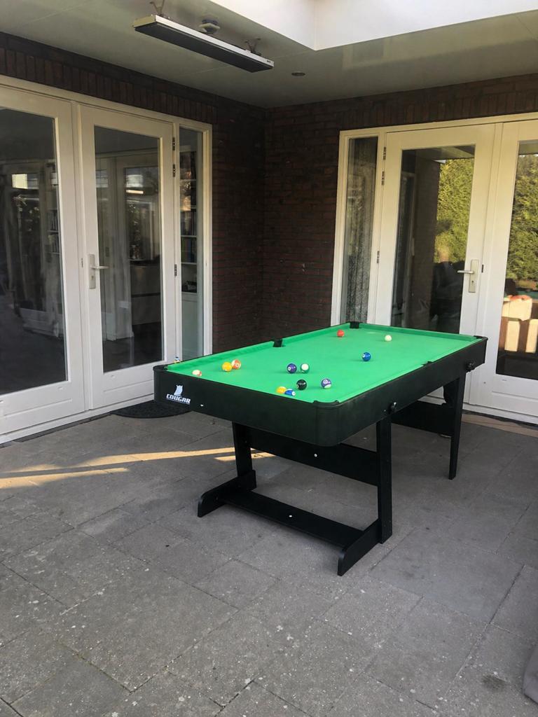 Opklapbare pooltafel, Ophalen of Verzenden, Zo goed als nieuw, Pooltafel