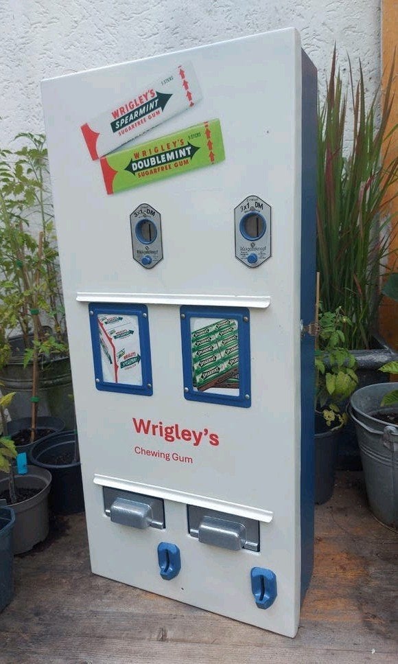 Vintage Wrigley's kauwgom automaat munt automaat, Verzamelen, Automaten | Overige, Ophalen, Gebruikt