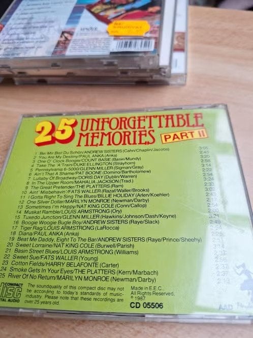 Cd 25 unforgettable memories part 2 h, Ophalen of Verzenden, Zo goed als nieuw, Wereldmuziek