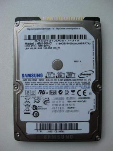 Nieuwe Samsung 160GB 2,5" IDE laptop harddisk, Intern, HDD, Ophalen of Verzenden, Zo goed als nieuw