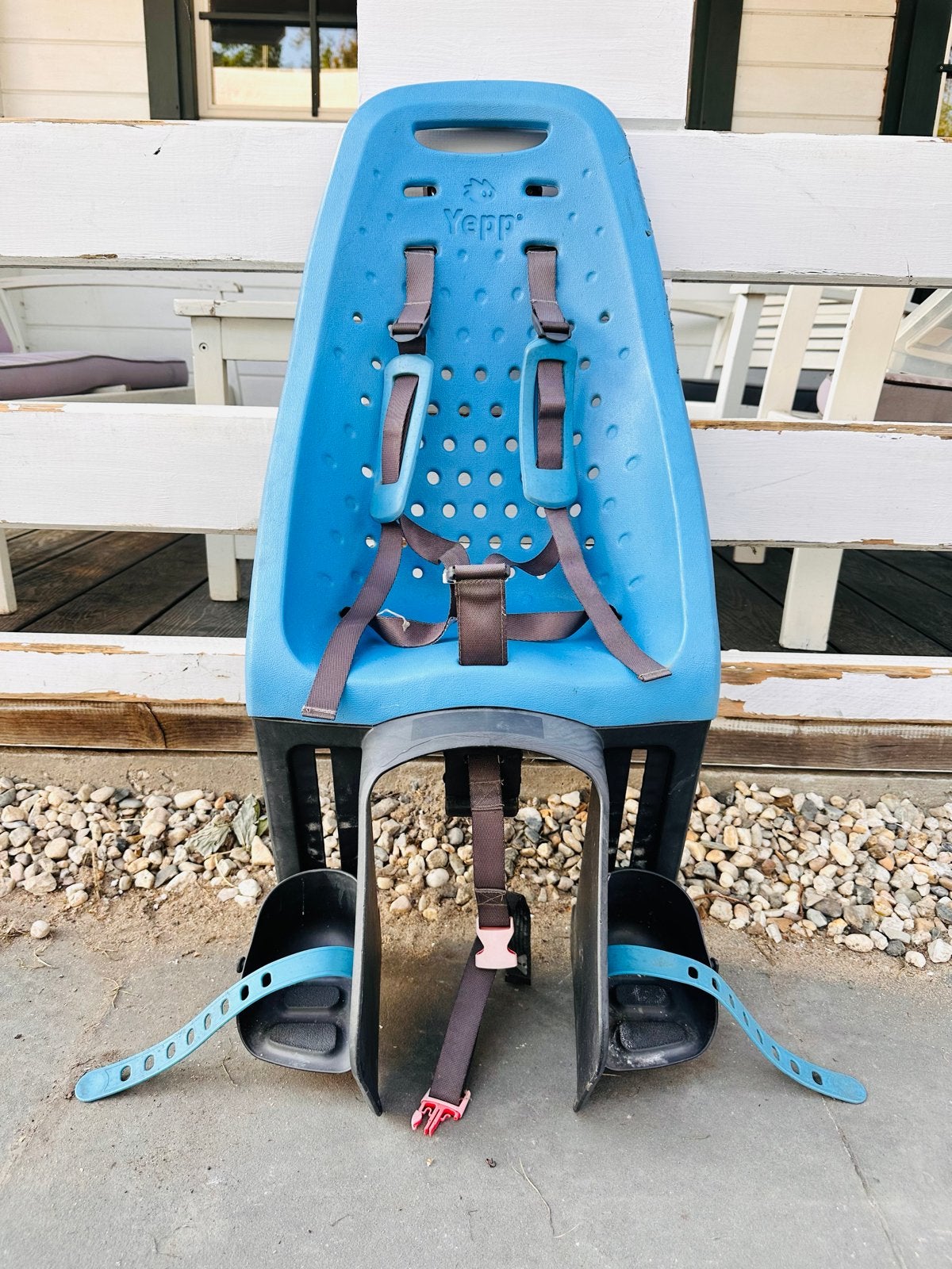 Yepp kinderzitje achterop fiets – blauw, Ophalen, Achterzitje, 9 t/m 36 kg, Gebruikt