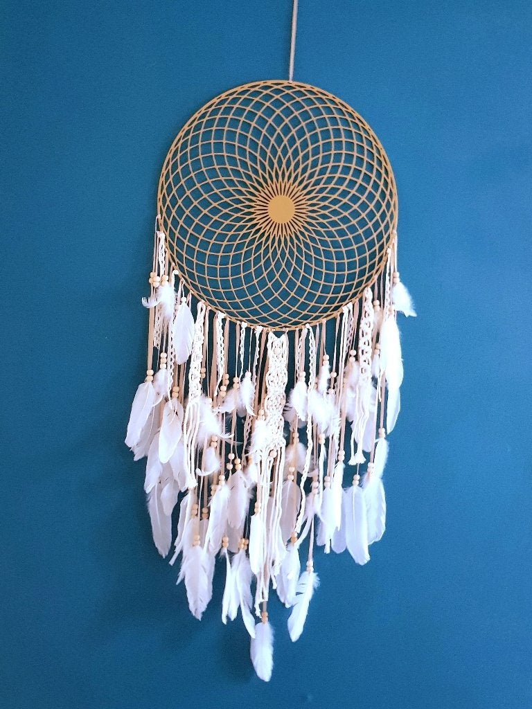 Exclusieve Metalen Boho Dromenvanger – Handgemaakt (1/1), Metaal, 40 cm, Boho, Meerkleurig