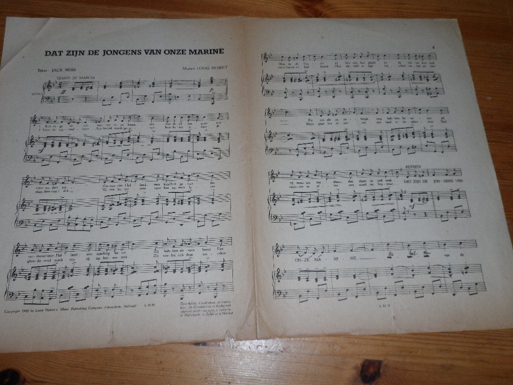 Daar zijn de jongens van onze marine - noiret / bess, Muziek en Instrumenten, Gebruikt, Gitaar, Ophalen of Verzenden, Artiest of Componist