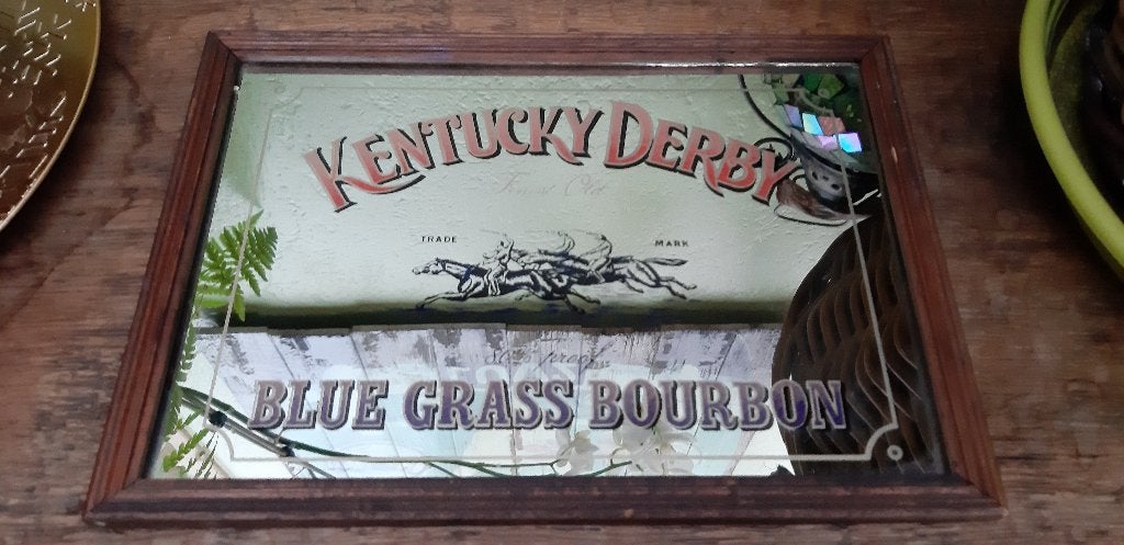 Authentieke reclamespiegel Kentucky Derby Blue Grass Bourbon, Verzamelen, Merken en Reclamevoorwerpen, Ophalen of Verzenden, Nieuw