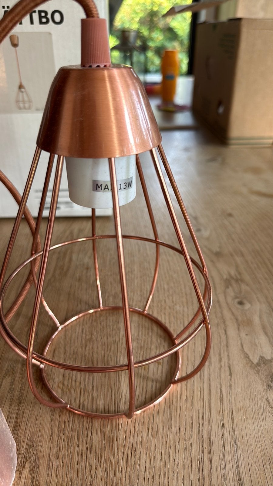 Rood koper kleurig draadlampje Ikea ., Ophalen of Verzenden, Nieuw