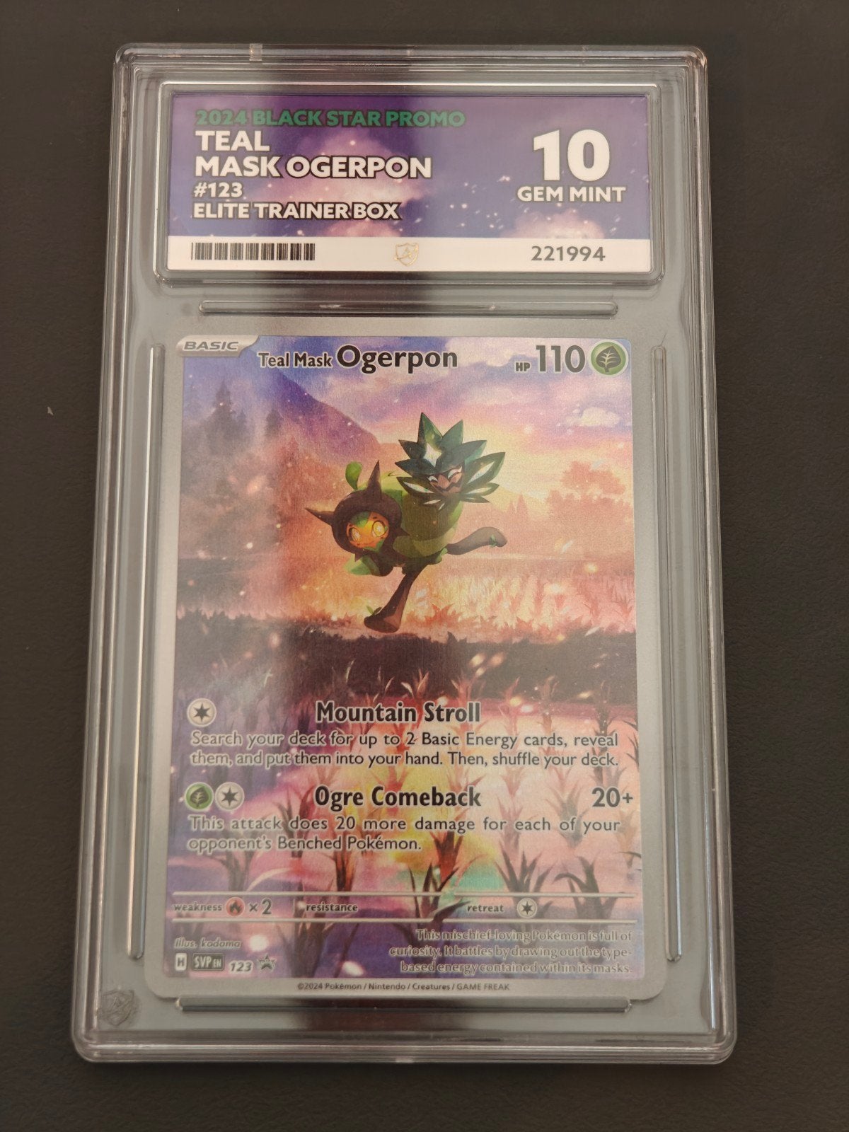 Teal mask ogerpon # 123 - ACE 10 -, Ophalen of Verzenden, Nieuw, Losse kaart, Foil