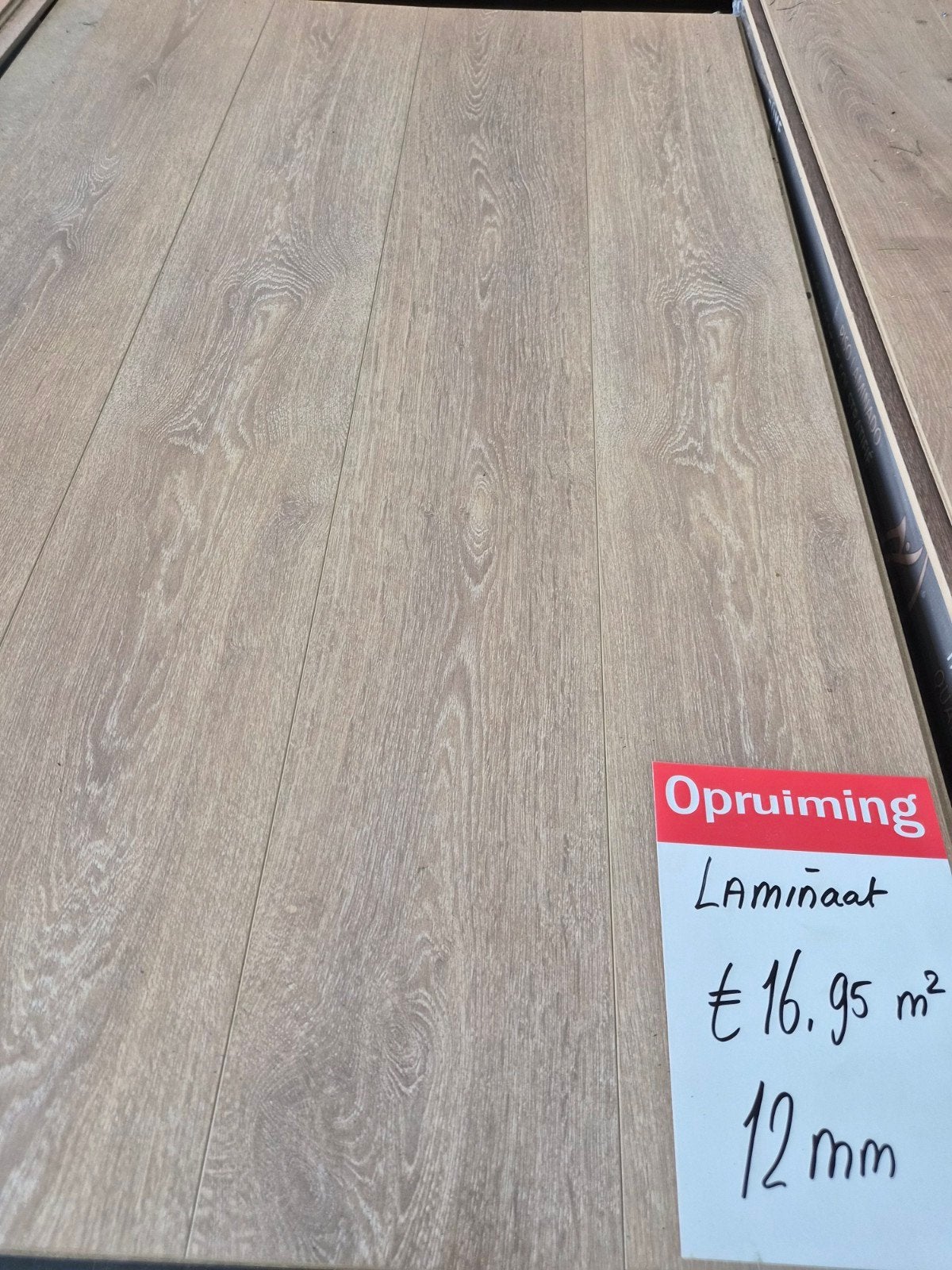 Laminaat 12mm - Licht geborsteld eiken - Opruiming, Ophalen of Verzenden, Nieuw, Laminaat