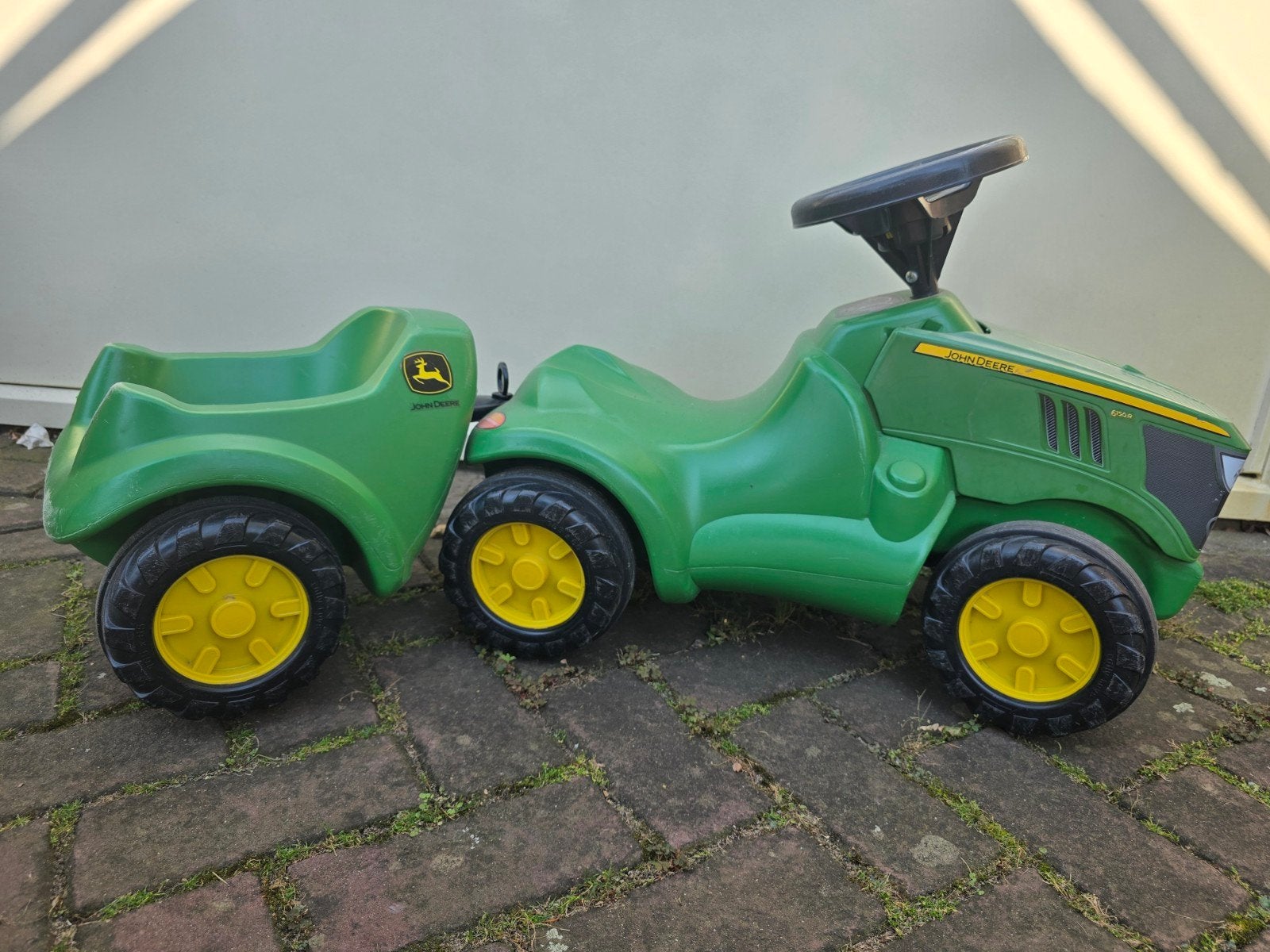Te koop: John Deere looptractor met kiepbare aanhanger, Kinderen en Baby's, Ophalen