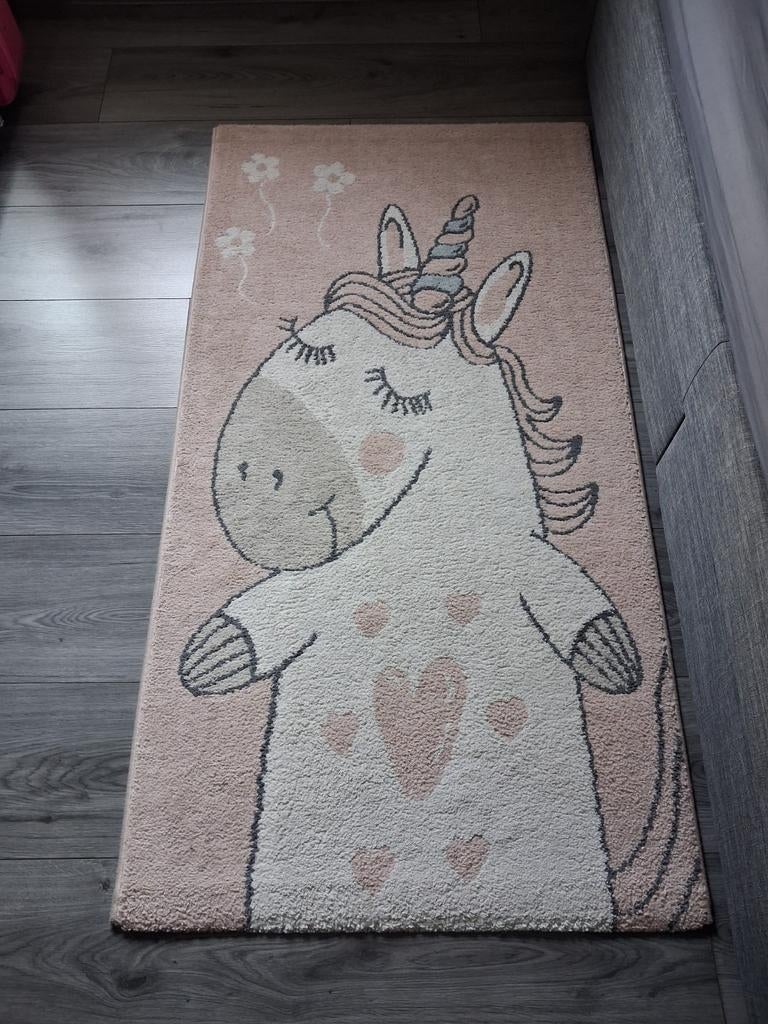Vloerkleed eenhoorn en lama 150x80, Ophalen, 50 tot 100 cm, Zo goed als nieuw, Rechthoekig