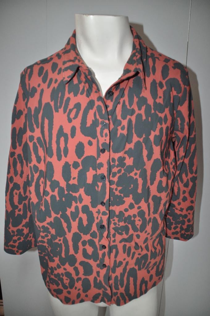 NOP99 Studio Anneloes maat XXL Oranje Zwart  Blouse, Kleding | Dames, Grote Maten, Blouse of Tuniek, Ophalen of Verzenden, Zo goed als nieuw
