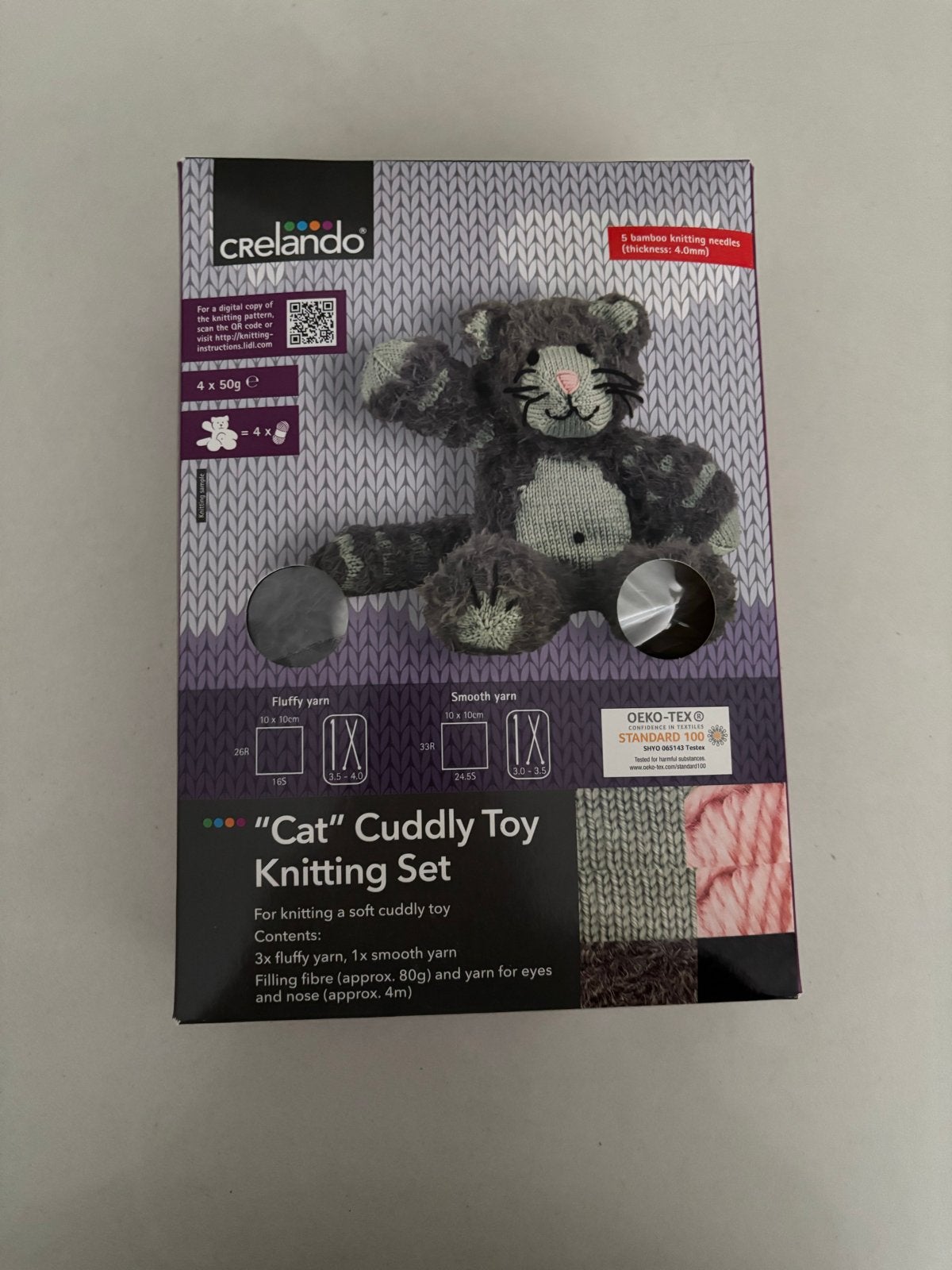 Crelado 'Cat' Cuddly Toy Breiset - Maak je eigen knuffelkat, Nieuw, Meerkleurig, Ophalen of Verzenden, Educatief