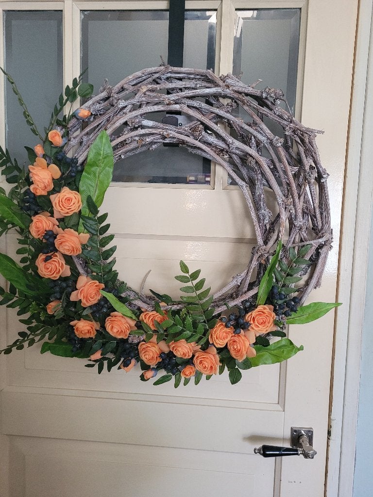 krans 60 cm doorsnede met kunstbloemen, Huis en Inrichting, Woonaccessoires | Kransen, Heikant 21 Kaatsheuvel, Ophalen of Verzenden