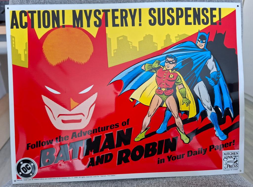 Vintage Batman & Robin zinken Plaat - DC Comics (1990), Boeken, Strips | Comics, Ophalen of Verzenden, Zo goed als nieuw