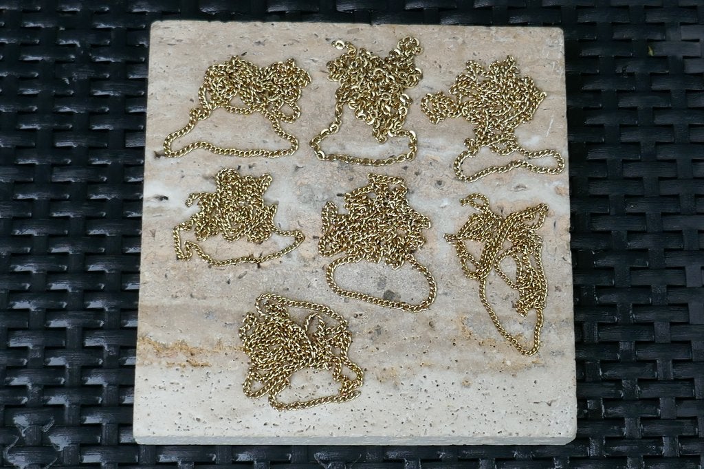 Goud vergulde kettingen  -   7 stuks, Ophalen of Verzenden, Nieuw, Goud, Overige materialen