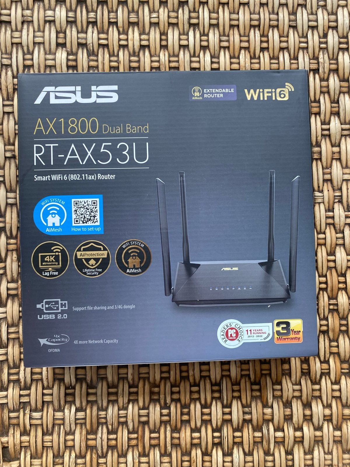ASUS RT-AX53U AX1800 Dual Band Smart WiFi 6 Router, Ophalen of Verzenden, Zo goed als nieuw, Router