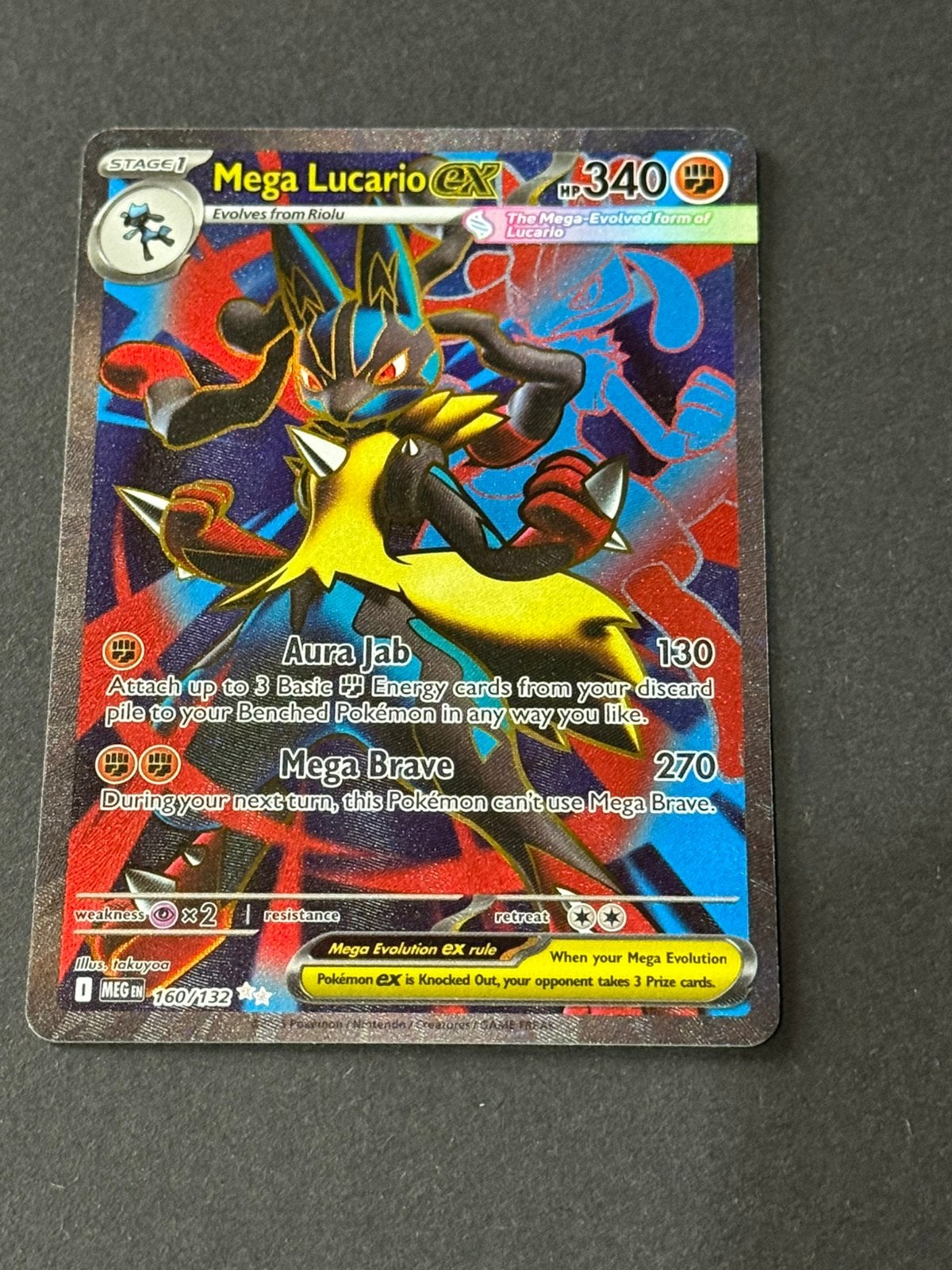 Mega lucario ex Pokémon kaart, Hobby en Vrije tijd, Verzamelkaartspellen | Pokémon, Ophalen of Verzenden, Zo goed als nieuw