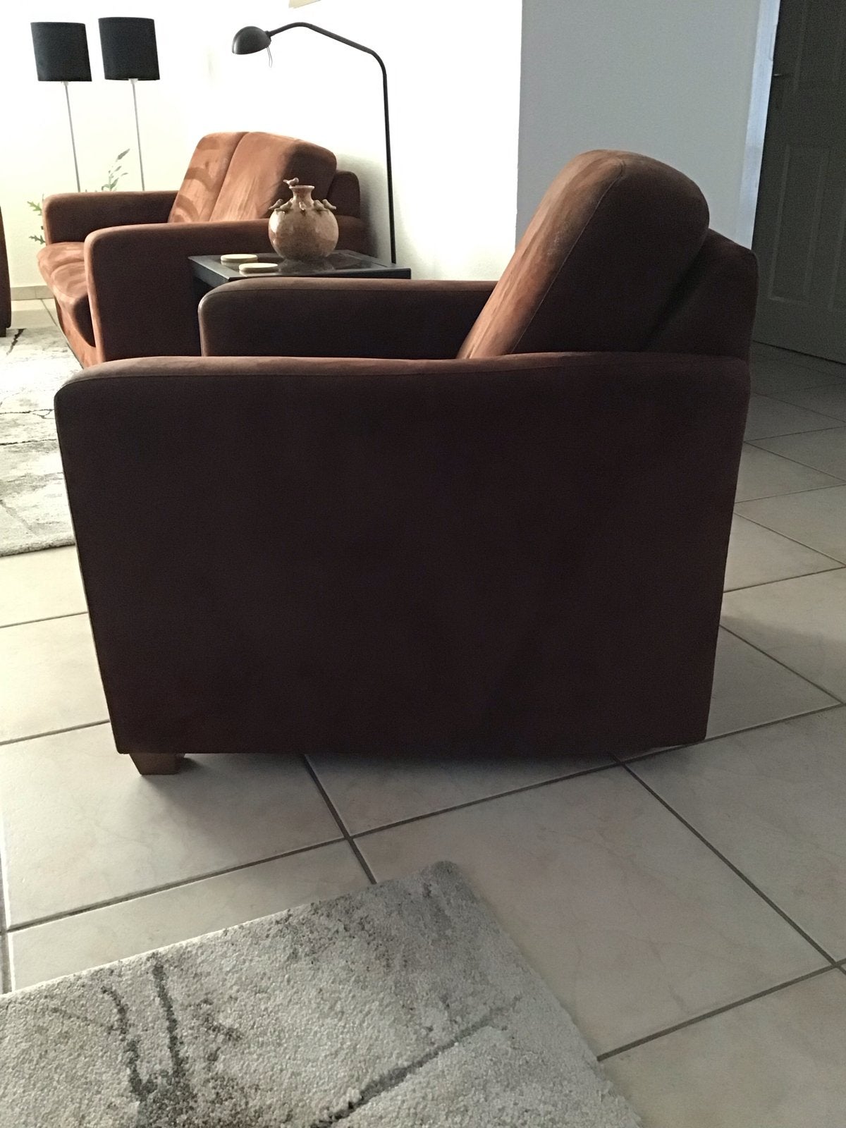 Comfortabele fauteuil van alcantara stof, Ophalen, Gebruikt, Stof, 75 tot 100 cm
