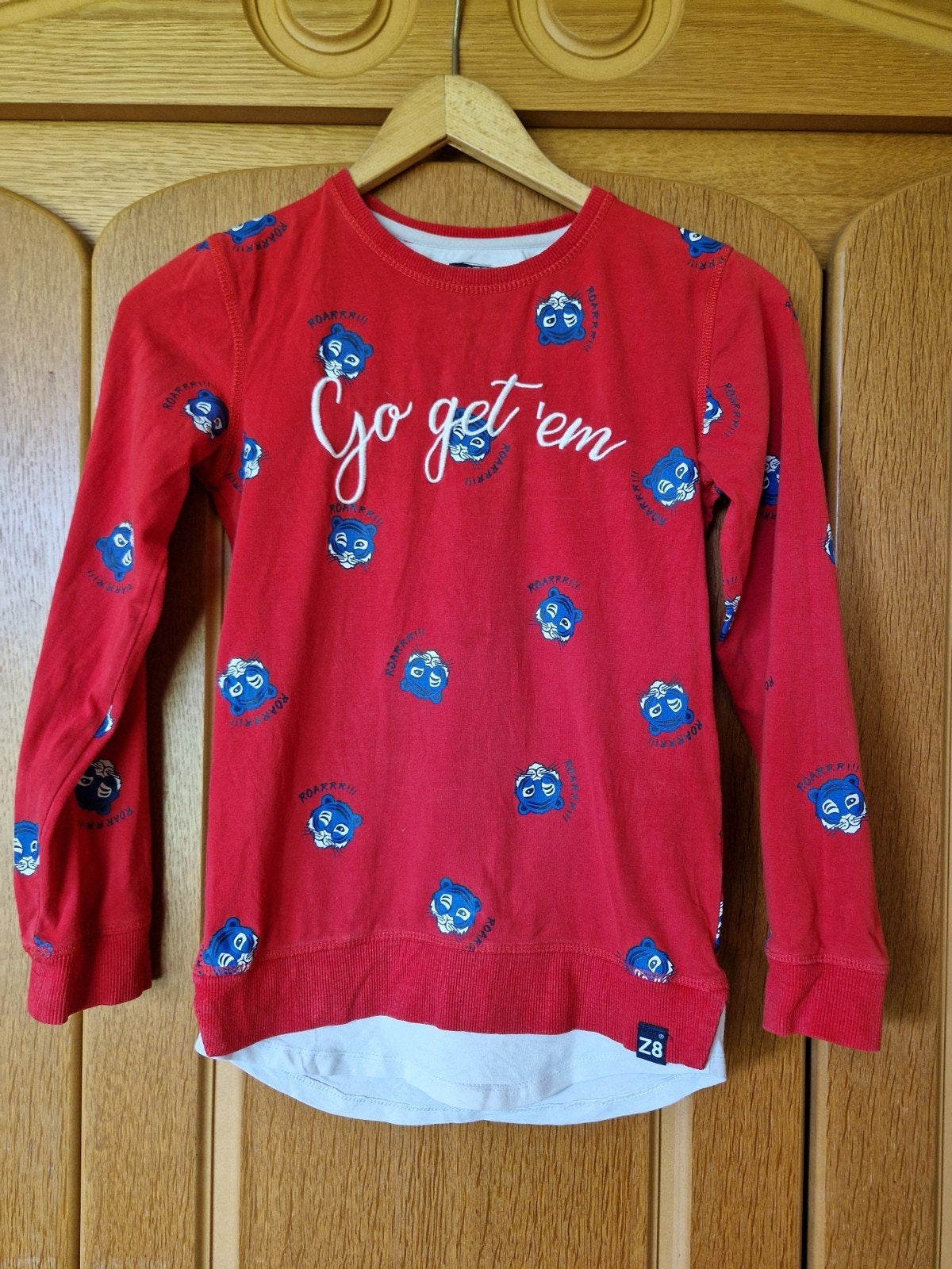 Z8 shirt rood met tijgerprint maat 140/146, Ophalen of Verzenden, Gebruikt, Z8, Jongen of Meisje
