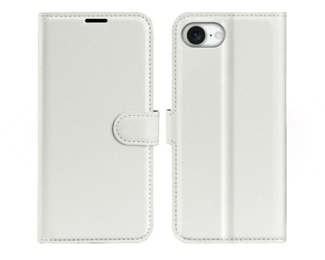iPhone 16e wit leer hoes - Nieuw - incl verzenden, Ophalen of Verzenden, Nieuw, Hoesje of Tasje