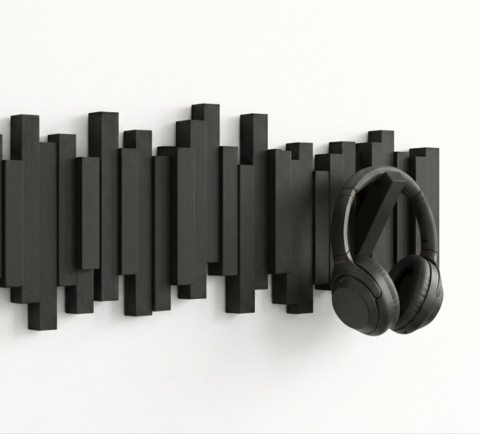 Piano Kapstok Zwart - Umbra Sticks Design (5 haken), Ophalen of Verzenden, Nieuw, Wandkapstok, Minder dan 100 cm