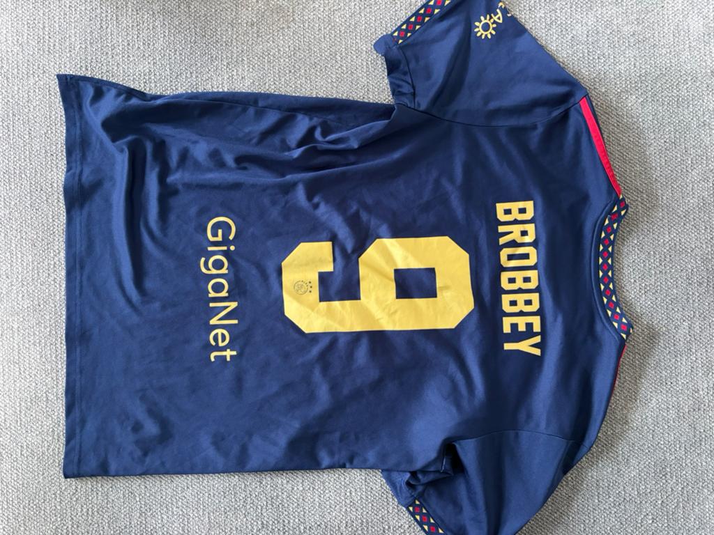 Ajax Thuisshirt 2022/2023 Brobbey #9 Maat L, Ophalen of Verzenden, Zo goed als nieuw, Maat 52/54 (L), Blauw