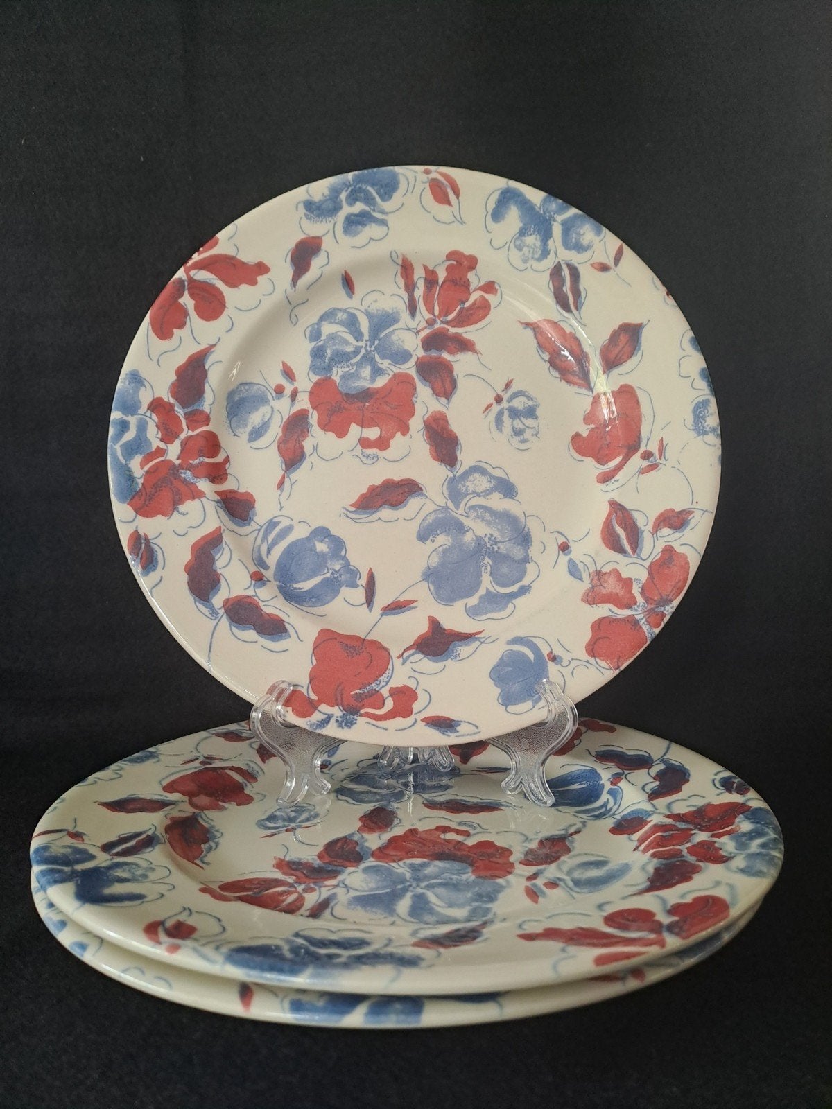 3 Vintage Ironstone dinerborden, EIT England, Ophalen of Verzenden, Keramiek, Overige stijlen, Bord(en)