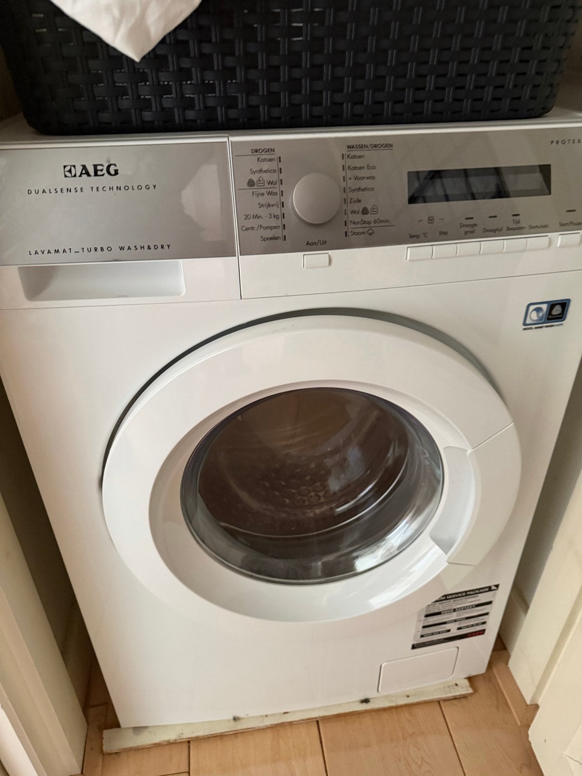 AEG Lavamat Turbo Wash&Dry Wasmachine-Droger Combinatie, 6 tot 8 kg, Ophalen, Gebruikt, 85 tot 90 cm