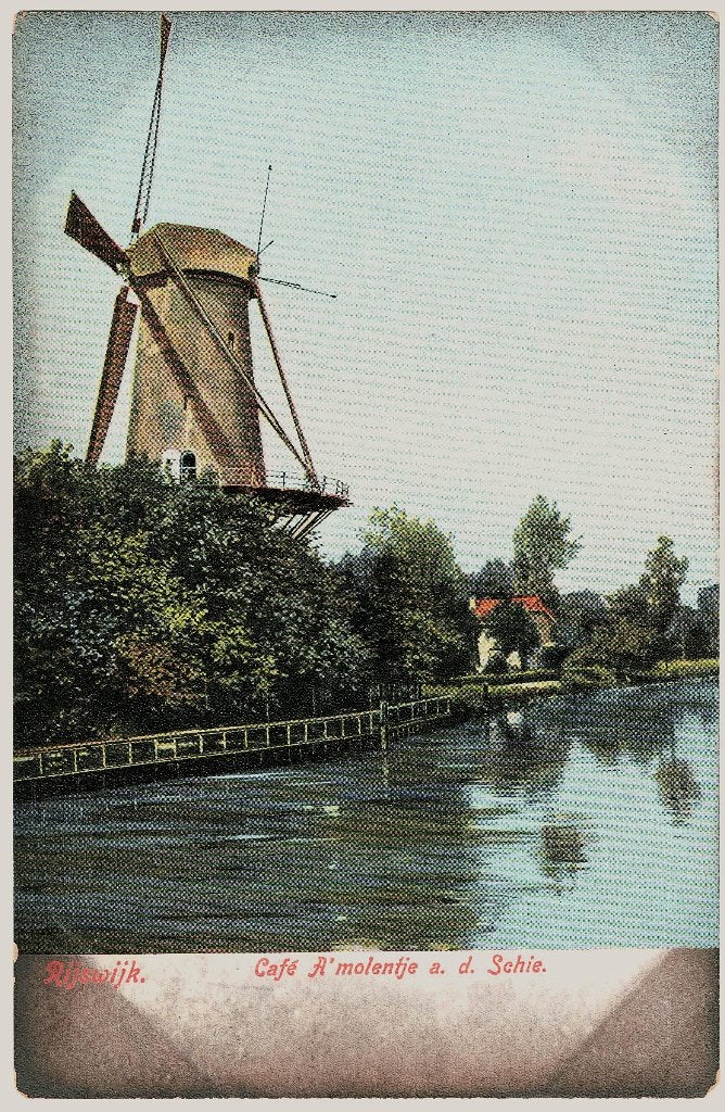 Rijswijk ZH 22, Cafe 't Molentje aan de Schie, ongelopen, Verzenden, Voor 1920, Ongelopen, Zuid-Holland