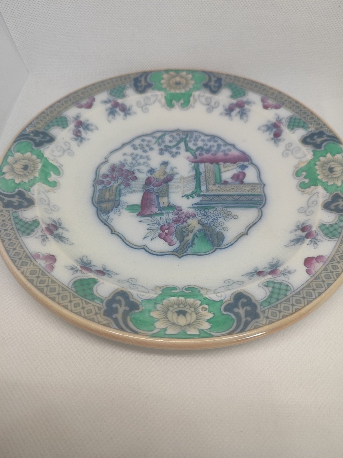 Antiek Chinees Canton Porseleinen Bord - Handgeschilderd, Ophalen of Verzenden