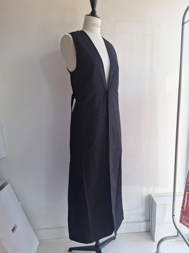 Ann Demeulemeester nieuw gilet jurk lang katoen 36-40, Maat 38/40 (M), Kostuum of Pak, Zwart, Nieuw