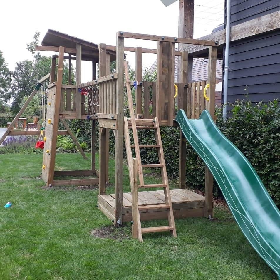 PIRATENTOREN met LOOPBRUG speeltoren speelhuis klimtoren, Ophalen, Nieuw, Schommel, Aanbouwonderdeel