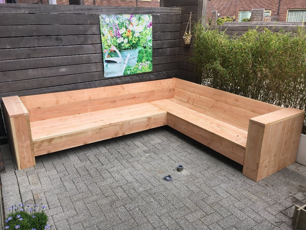 Loungeset steigerhout, Hoekbank. altijd maatwerk (TIP), Tuin en Terras, Bank, Meer dan 8 zitplaatsen, Steigerhout, Nieuw