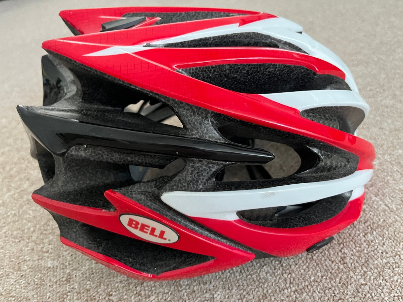 Bell Fietshelm Rood/Wit - Maat 59-63cm, Fietsen en Brommers, Ophalen of Verzenden, Gebruikt, Overige maten, Heer of Dame