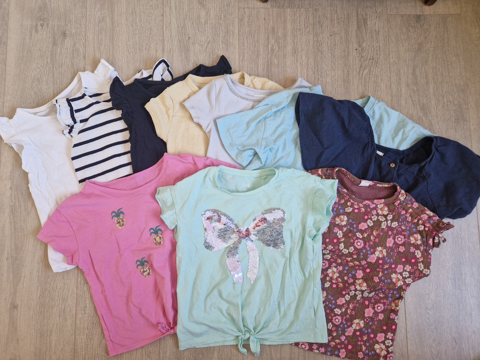 10x meisjes T-shirts maat 122/128  HEMA, H&M & Zara  PAKKET, Ophalen of Verzenden, Zo goed als nieuw, Meisje, Shirt of Longsleeve