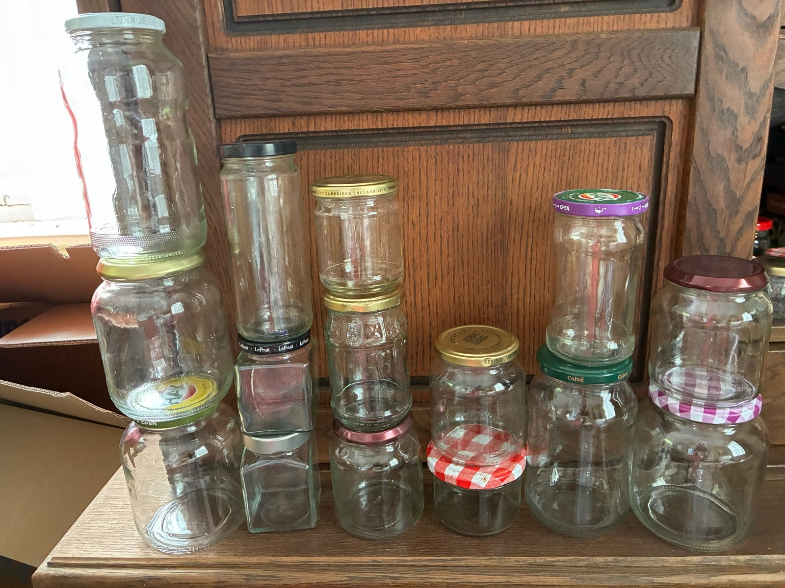 15 lege glazen potten, Ophalen, Meerkleurig, Overige merken, Glas