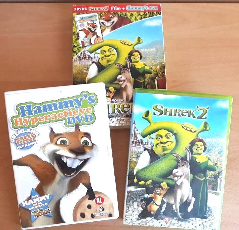 Shrek 2 + Hammy's Hyperactieve dvd in box, Animatie, Ophalen of Verzenden, Zo goed als nieuw, Alle leeftijden