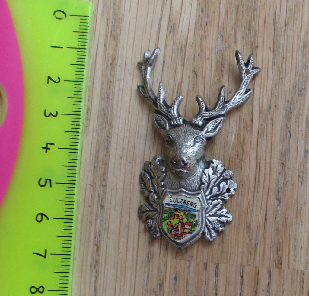 wandelstokschild schildje wandelstok rendier Sulzberg, Ophalen of Verzenden, Gebruikt