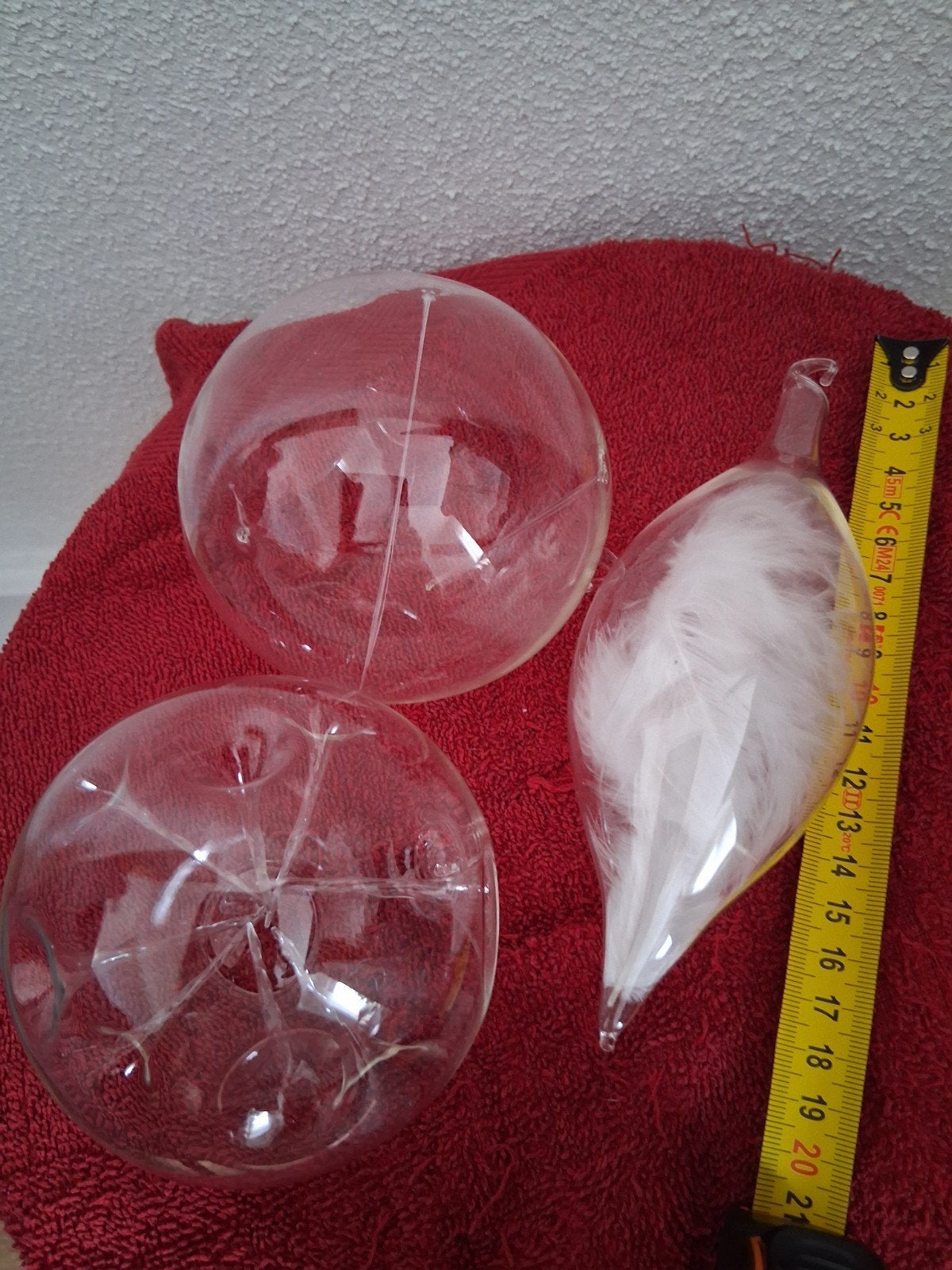 3 glas  geblazen kerstballen, Ophalen of Verzenden, Zo goed als nieuw