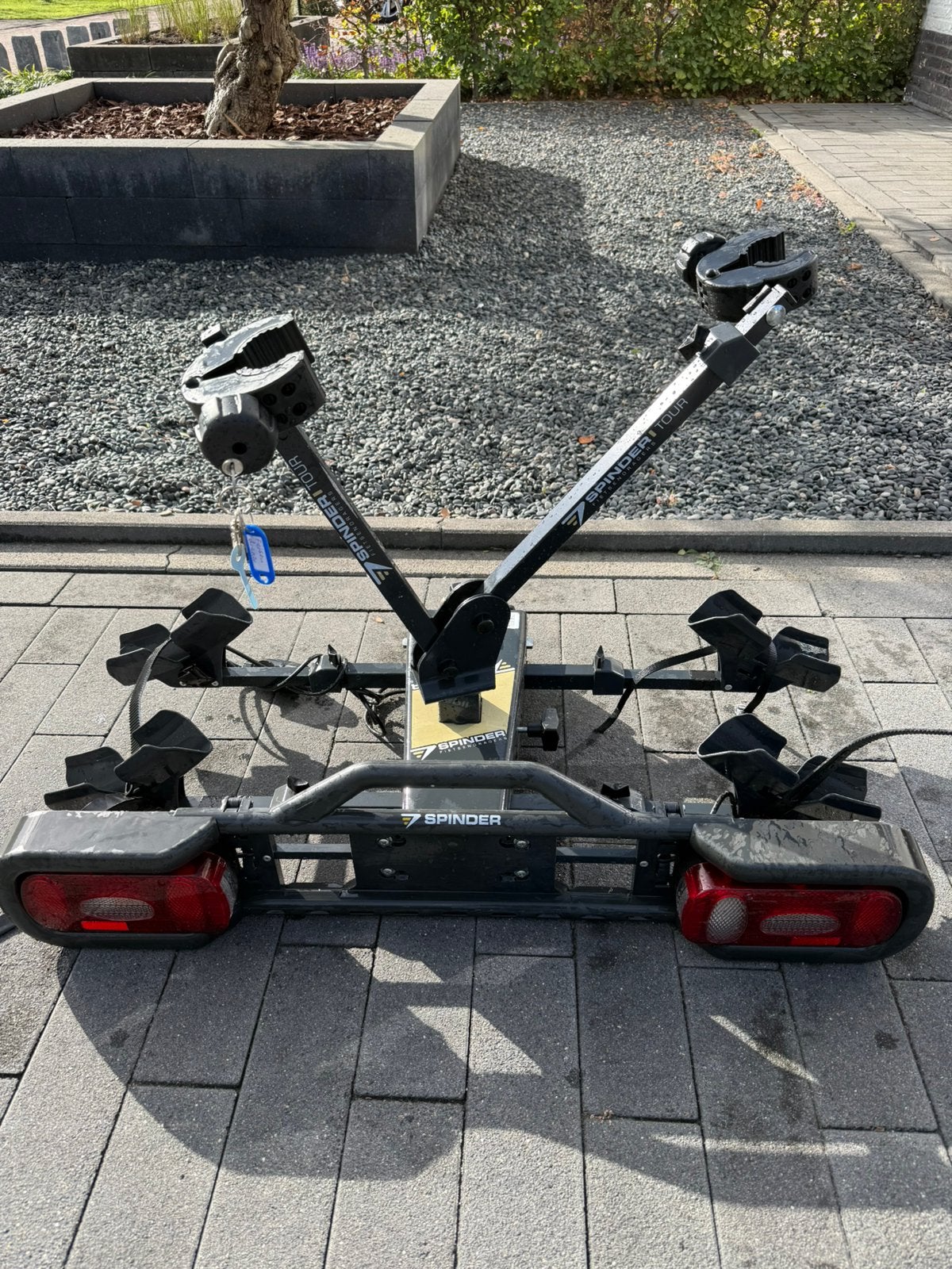 Spinder fietsendrager, Ophalen, Gebruikt, 2 fietsen, Trekhaakdrager