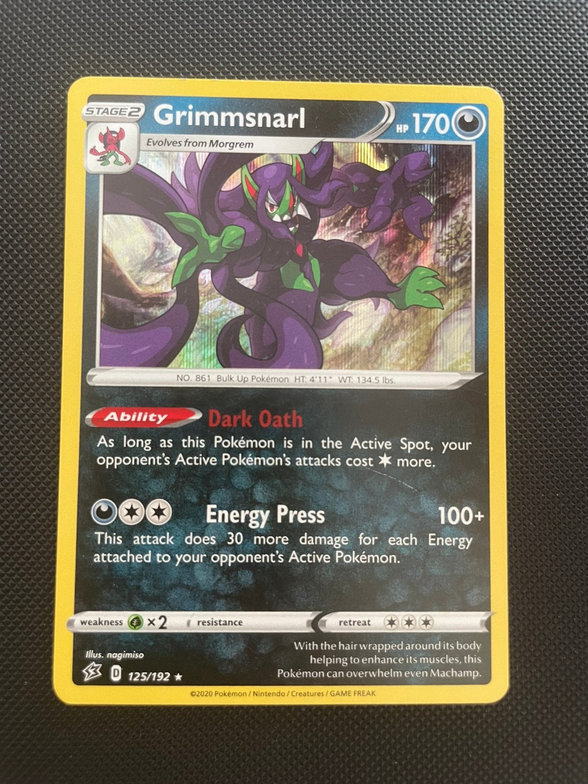 Grimmsnarl 125/192 Rare Holo Rebel Clash, Verzenden, Zo goed als nieuw