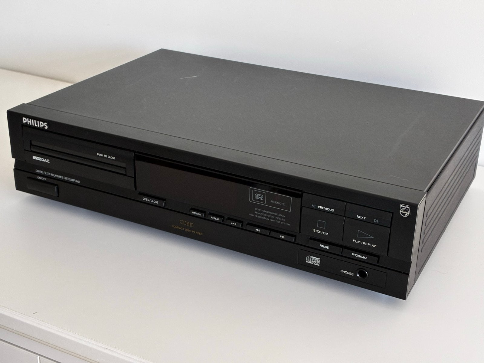 Philips CD610 CD-speler incl remote (1990), Ophalen of Verzenden, Gebruikt, Philips