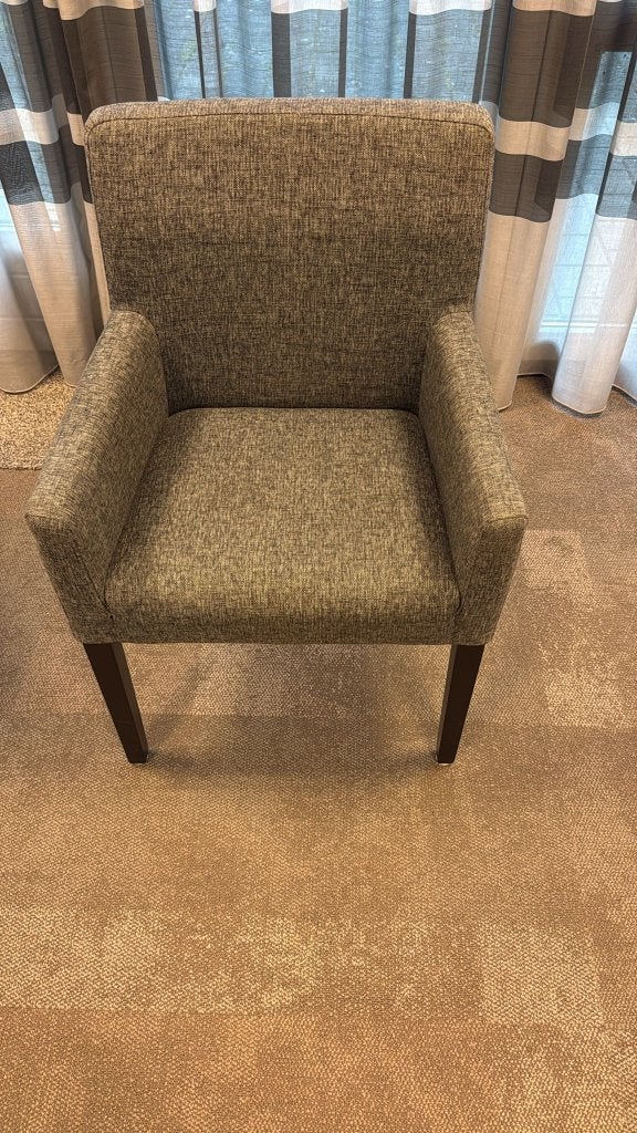 4 antracite grijze eetkamerfauteuils, Huis en Inrichting, Stoelen, Ophalen, Gebruikt, Vier, Stof