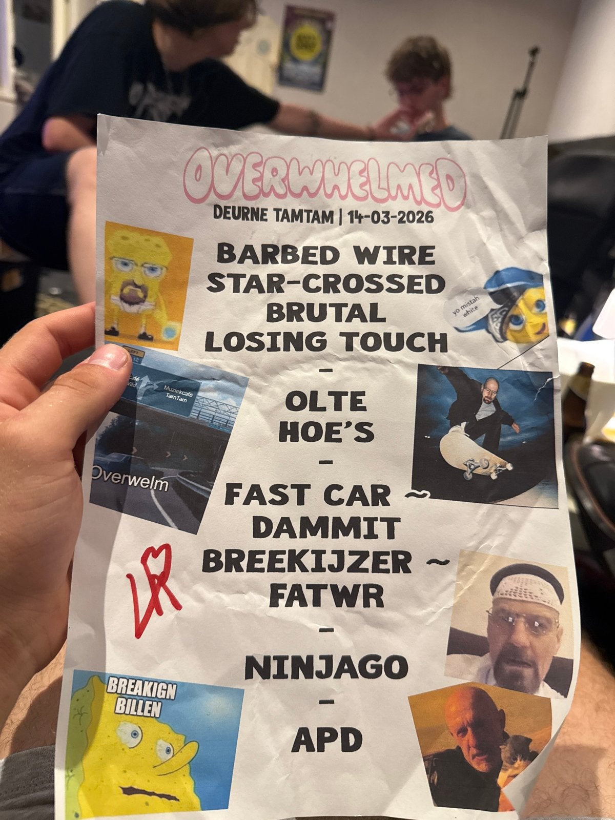 Overwhelmed Deurne tamtam 14-03-2026 setlist, Twee personen