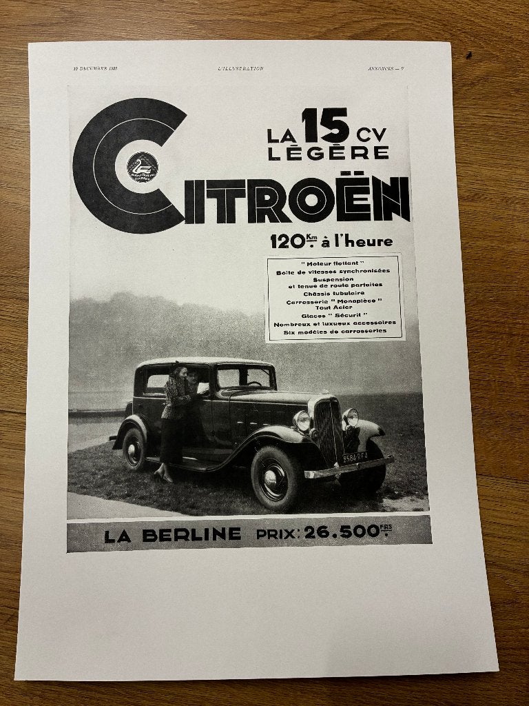 Citroën originele reclame 1930 oldtimer, Ophalen of Verzenden, Nieuw, Reclamebord
