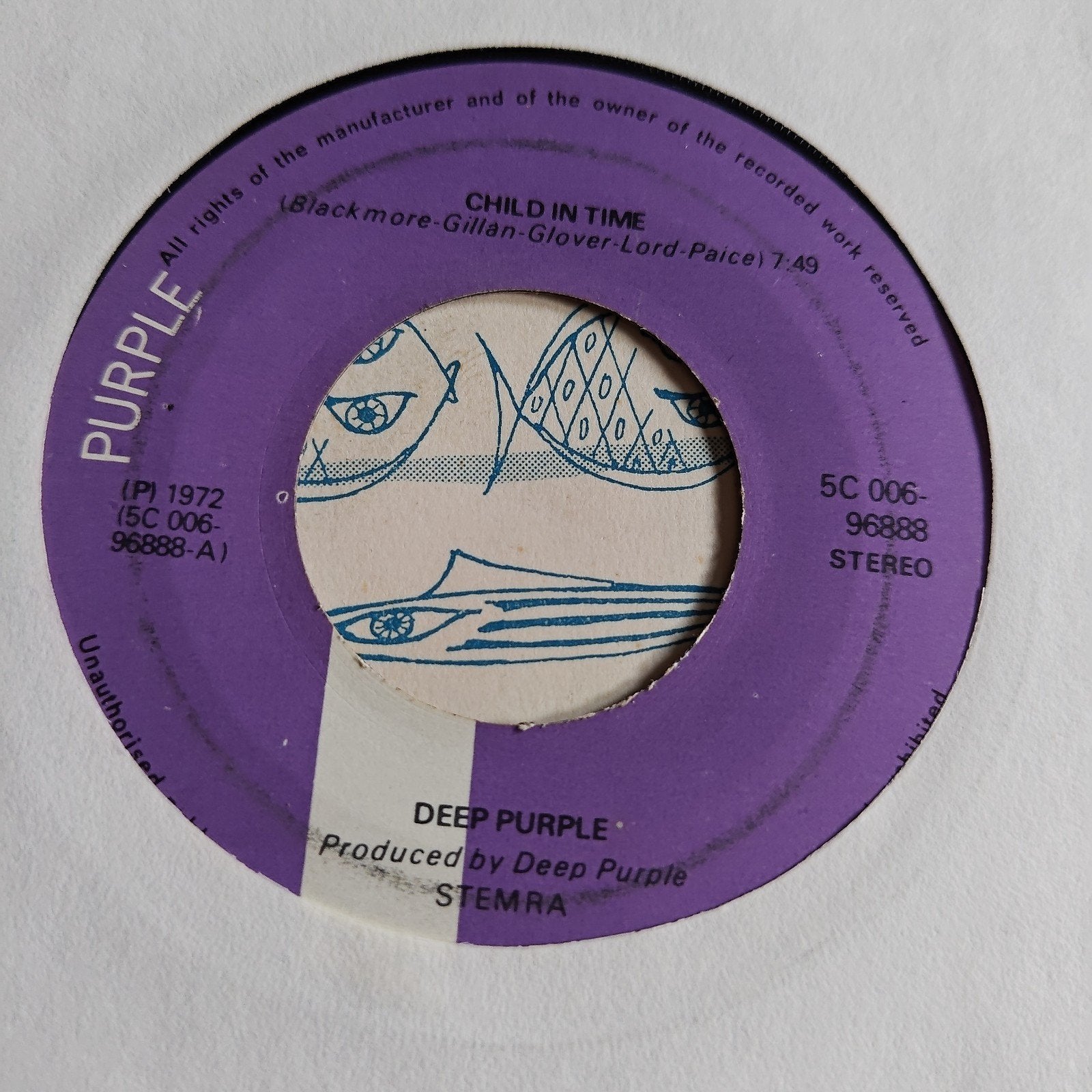 Deep Purple - Child in Time (1972) 7 inch single, Gebruikt, Originele persing, 7 inch, Ophalen of Verzenden