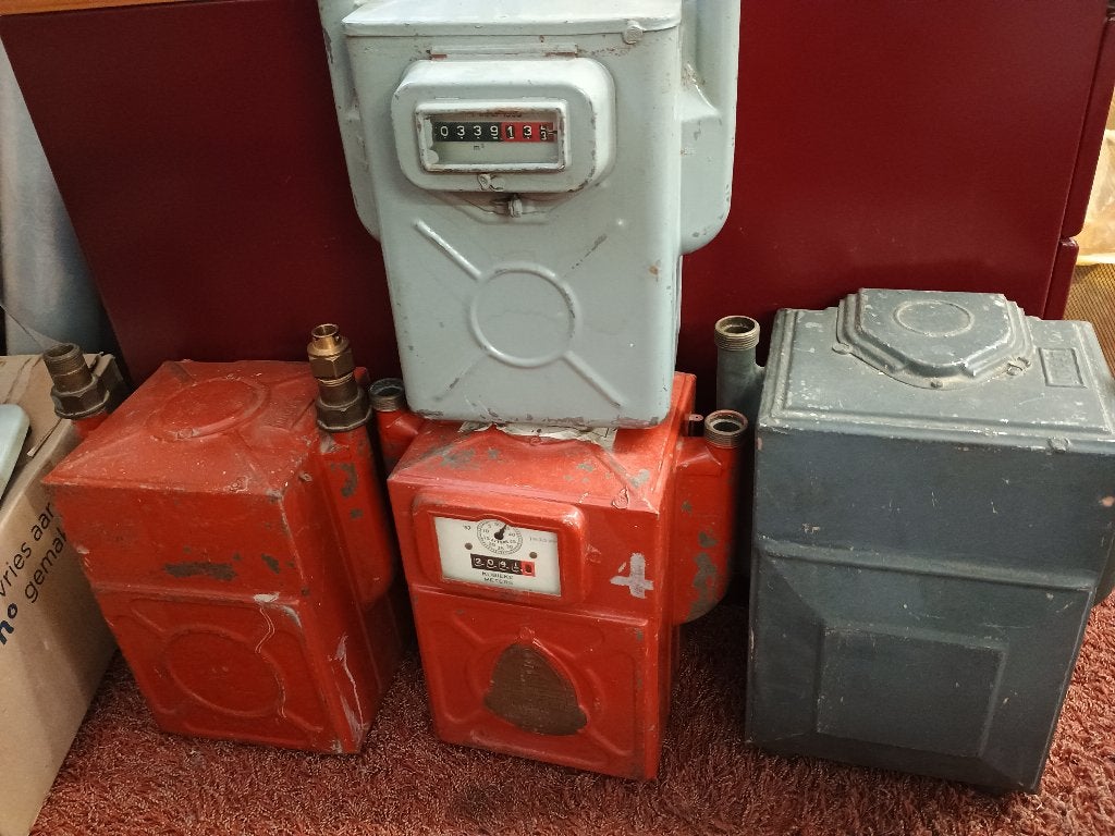 4 vintage gasmeters, Ophalen, Gebruikt, Overige meters