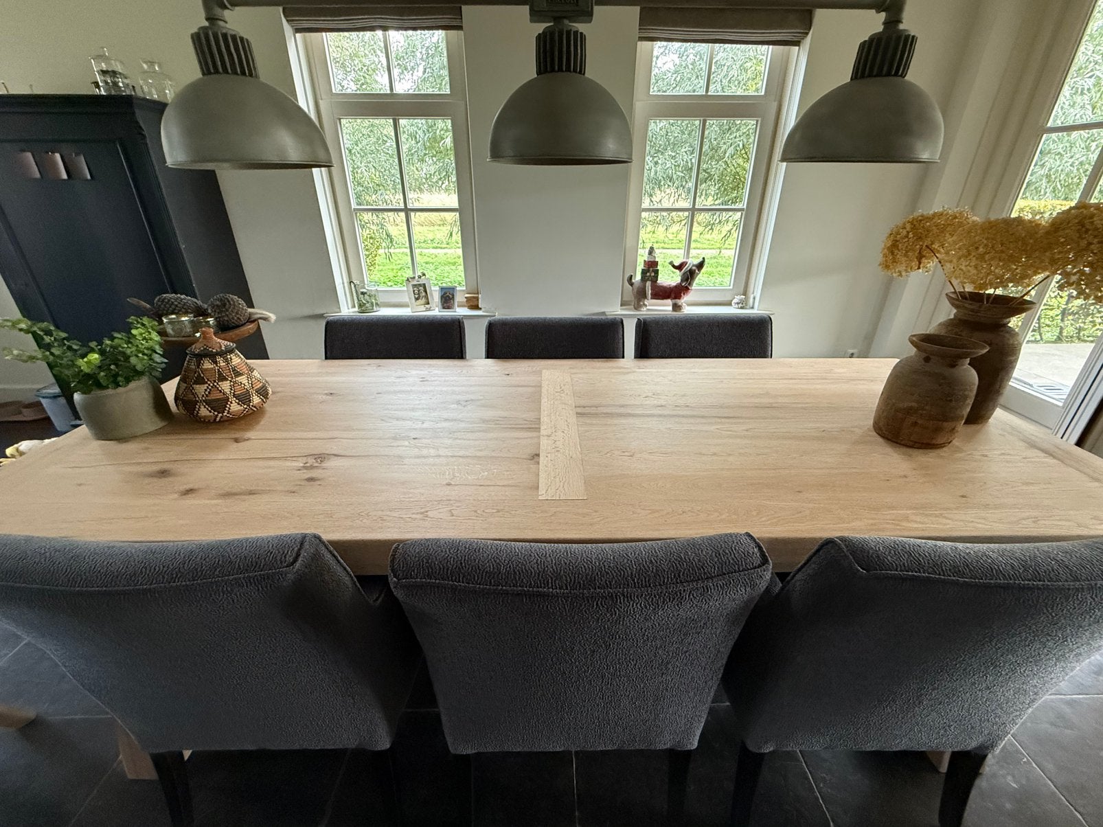 Robuuste stoere eiken eettafel, Ophalen, Zo goed als nieuw