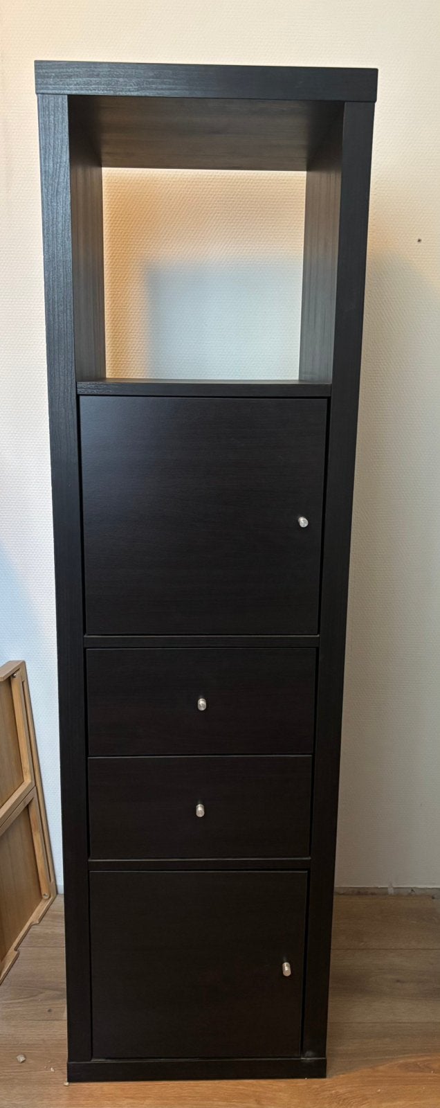 Kallax kast Ikea met inzet deuren en lades, Huis en Inrichting, Kasten | Boekenkasten, Ophalen, Minder dan 50 cm, 100 tot 150 cm