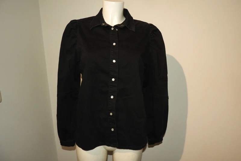 Studio Anneloes zwarte blouse drukkers pof mouwen S, Studio Anneloes, Verzenden, Zwart, Nieuw
